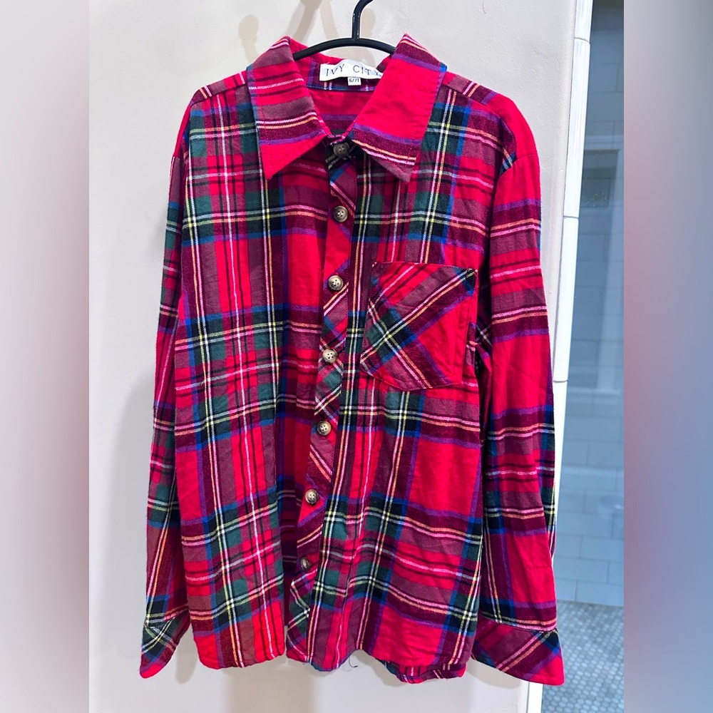Ivy City Co Boys Tartan Button Down Shirt size 6/7